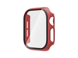 Capa para Apple Watch Series 10 42 Mm com Protetor de Tela de Vidro Temperado Vermelha XIAOMOYU