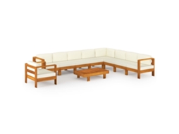 Maison Exclusive - Conjunto De 10 Peças De Lounge De Jardim Com Almofadas 100x60 Cm Madeira De Acácia