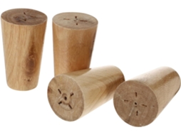 Tehaux Conjunto De 4 Pés Móveis Madeira Branca, Redondos E Sólidos, Para Sofá E Mesa, Estilo Moderno