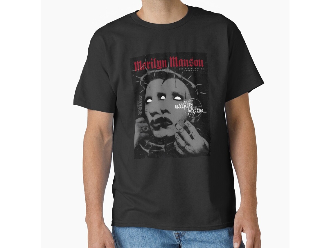 Rockinstone Marilyn Manson Inspired | Exit Wound Goth Design T-shirt Sizel