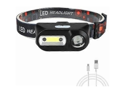 Pacote Com 1 Farol Com Sensor, Farol De Acampamento Recarregável Por Usb Com Fonte De Luz Dupla, Mini Farol De Plástico, Preto Olysi Shop