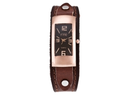 Relógio de Pulso Retangular Retro Ccq Masculino Pulseiro Pu Café Escuro