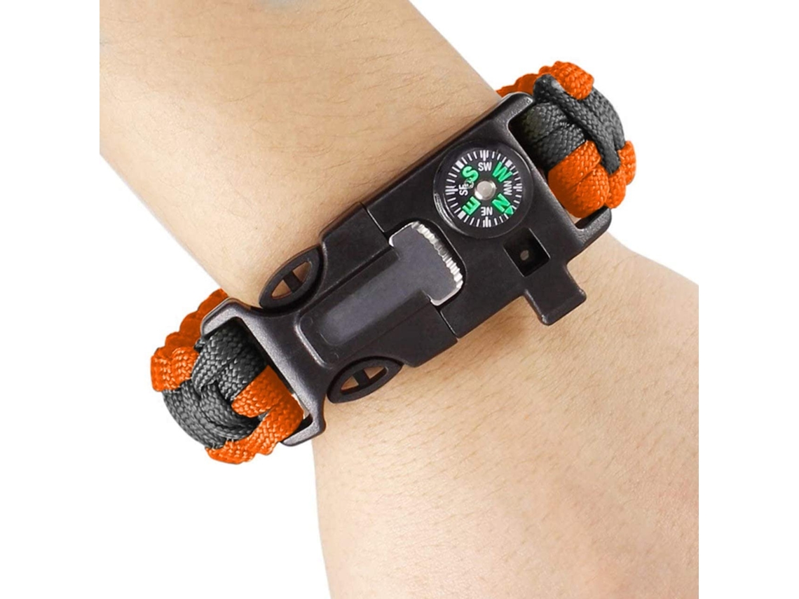 Pulseira de Sobrevivência em Paracord, Bússola e Apito BRILVIBERA