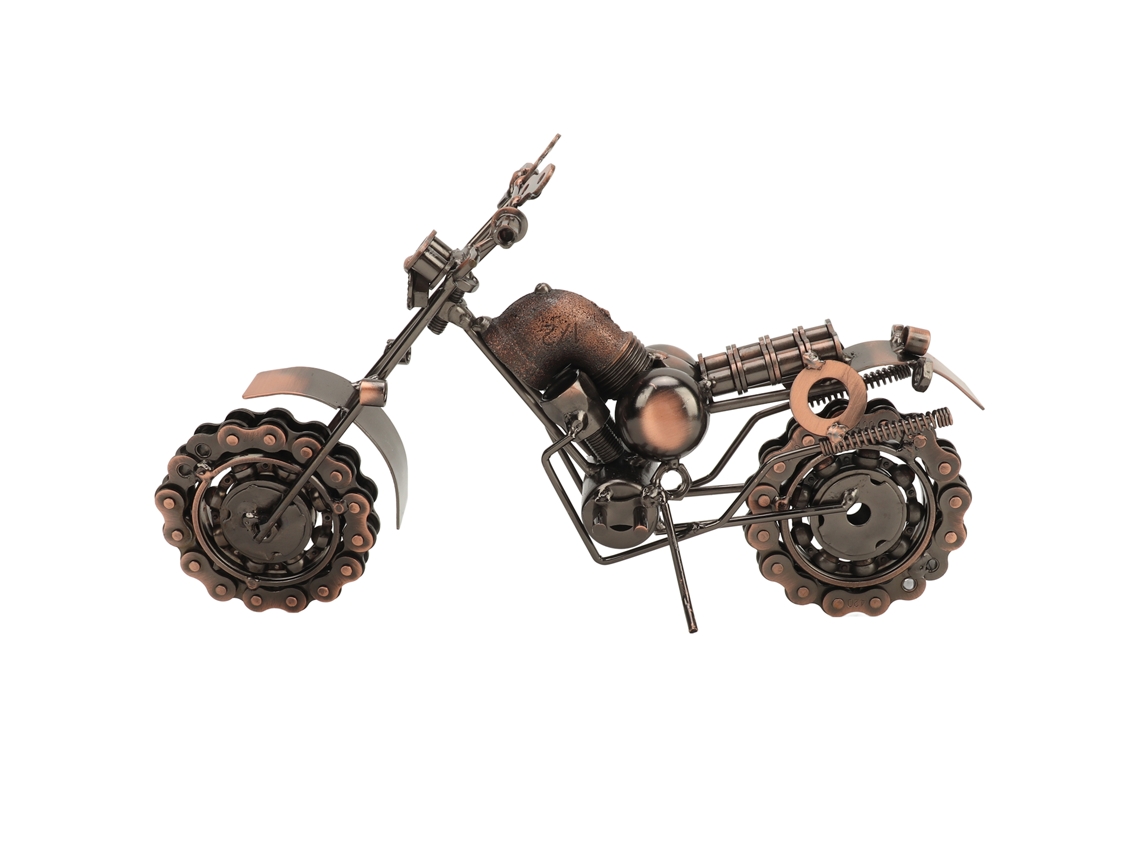 Ornamento De Motocicleta Vintage Em Ferro Modelo Retrô Escultura Em Metal Grande Para Meninos