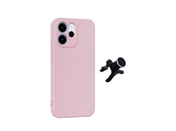 Kit Suporte Magnético Reforçado Capa Silicone Líquido Phonecare Para Oppo Reno15 Fs - Rosa