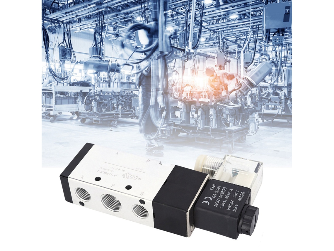 Válvula Solenoide De 2 Posições E 5 Vias Laxiscreed Para Aplicações Industriais, Compatível Com Acessórios E Dc24v