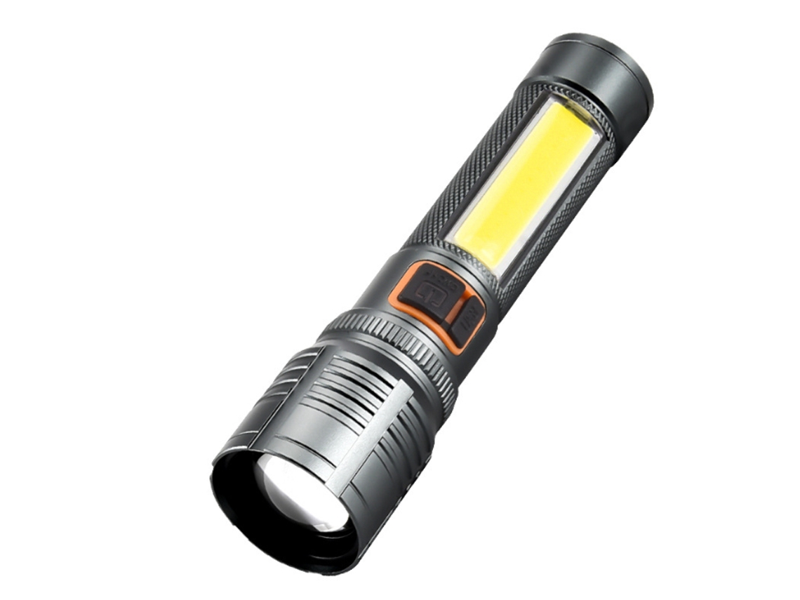 Lanternas Led Recarregáveis ​​Para Exteriores de Alto Lúmen Lanterna Tática de Carregamento Usb Portátil Compacta e Luz Noturna Preta TURMIN