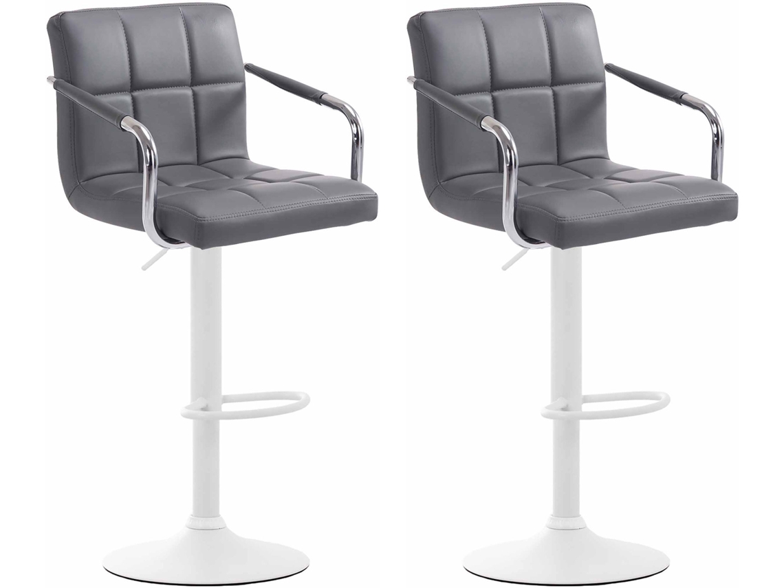 Conjunto de 2 bancos de bar Lucy V2 cinza/branco CLP