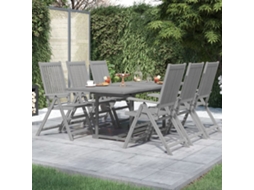 Vidaxl 7 Pcs Conjunto De Jantar Jardim Madeira Acácia Maciça