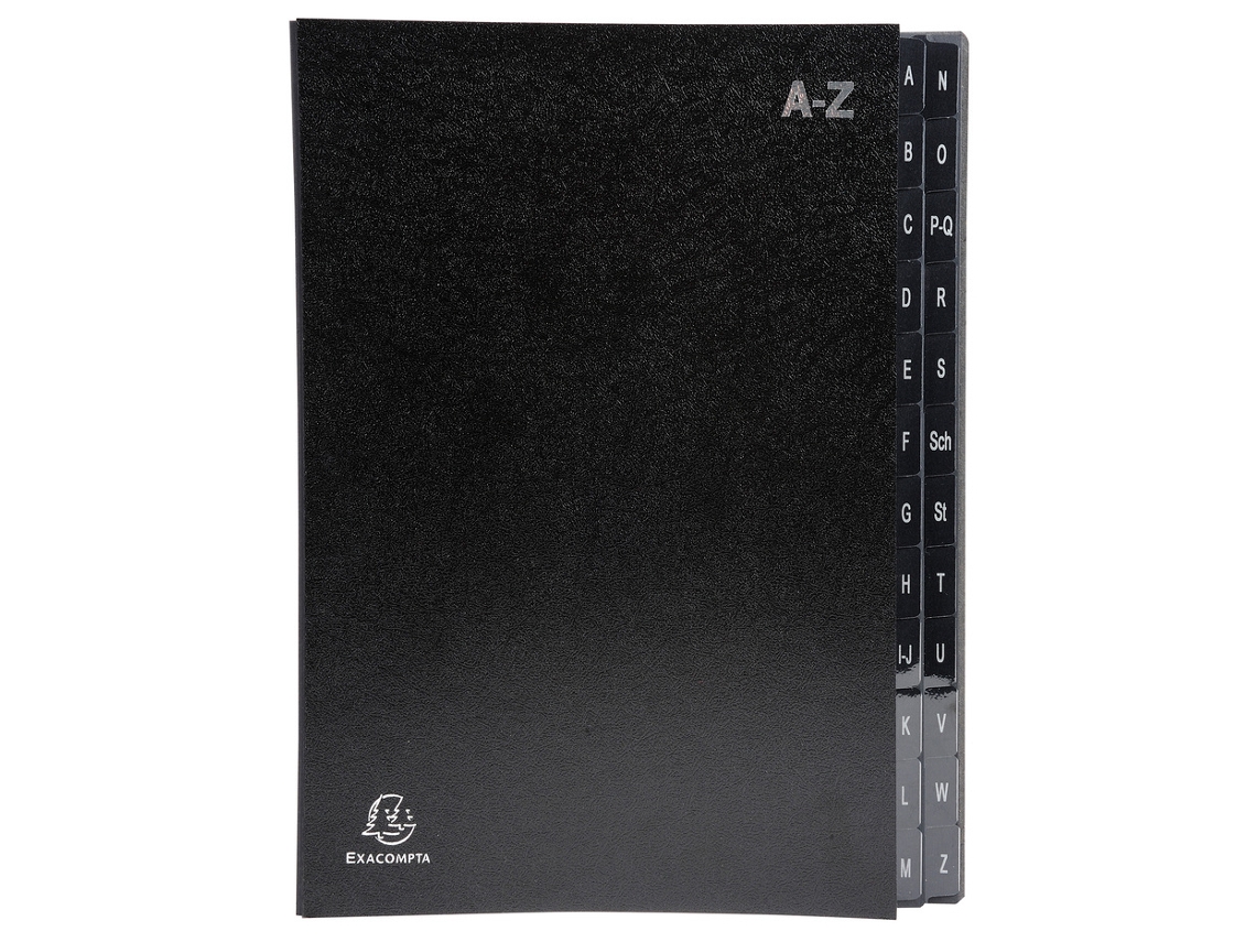 Pasta de Mesa EXACOMPTA Din A4 A-Z 24 Compartimentos Preta