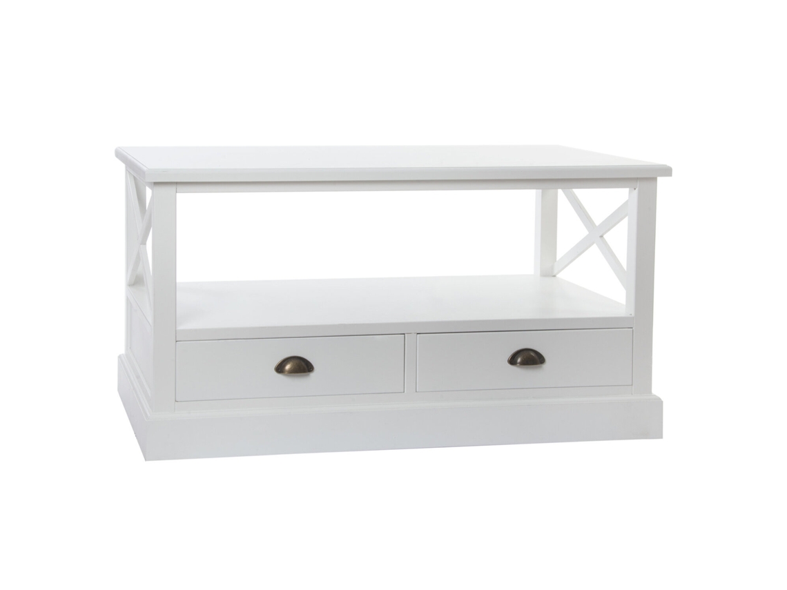 Mesa de Centro em Madeira e Metal Preto AQUANDRA HOUSE LIVING