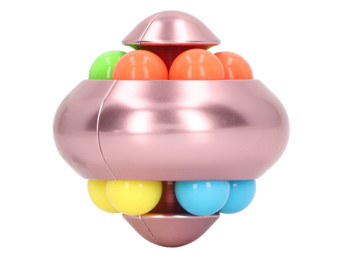 Primerox brinquedo de Quebra cabeça de Bola Giratória Alumínio Alívio Estresse Adulto Adolescente Ouro Rosa