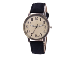 Relógio de pulso casual unissex Zhoulianfa com pulseira de jeans e movimento de quartzo (preto)
