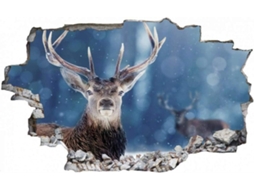 Adesivos Muraux Deer Natureza Neve Inverno Adesivo Mural Para Salão De Beleza Quarto Cozinha Escritório Adulto Criança 80x120cm