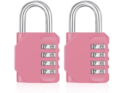 Cadeado De Combinação Para Armário De Ginásio, Cadeado De 4 Dígitos Com Janela Lateral, Rosa 2p