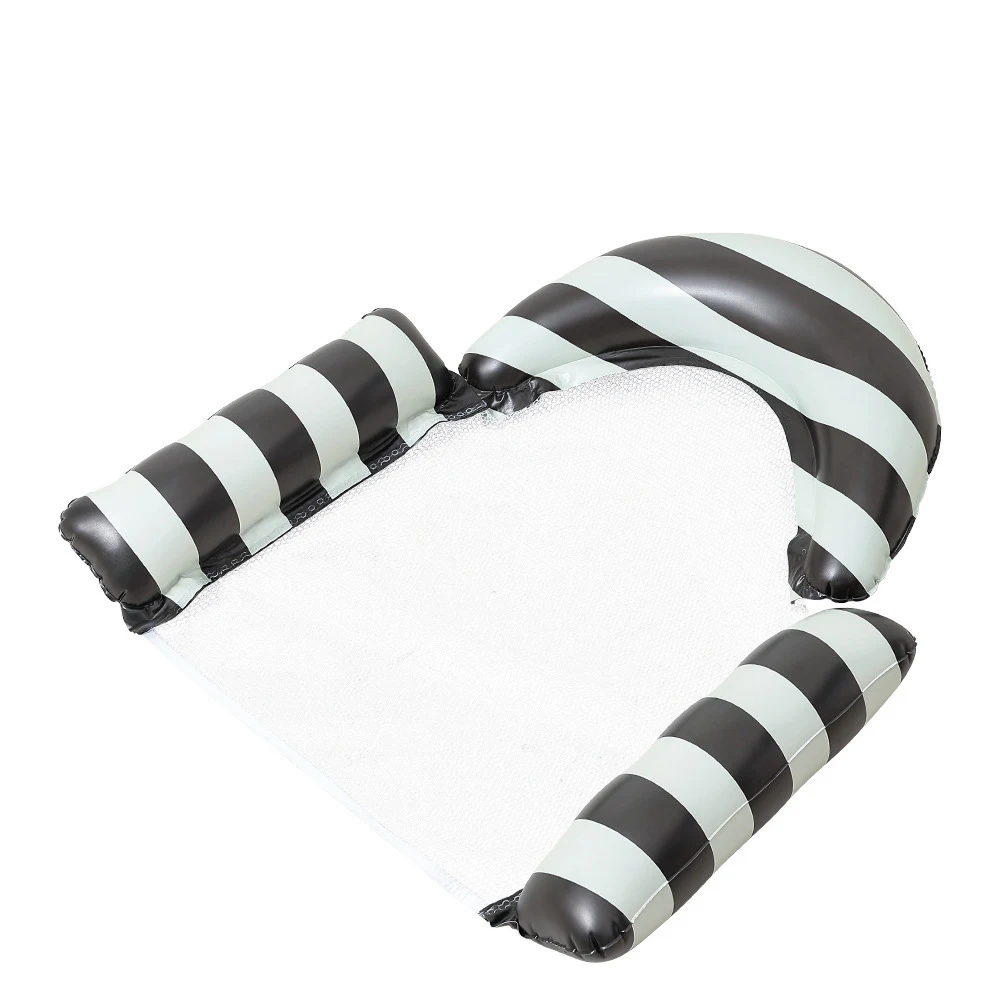 (preto) Espreguiçadeira Inflável Flutuante Para Adultos, Ideal Para Esportes Aquáticos, Piscina Ou Como Rede Flutuante.