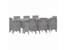 Maison Exclusive - Conjunto De Jantar Para Jardim 9 Pcs Cinzento-claro