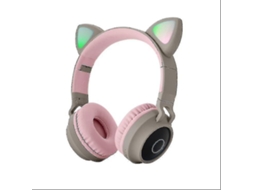 Auscultadores Bluetooth Computer Gaming Luminous Cat Ear ï¼Greyï¼