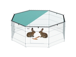 Parque para Cães com 8 painéis, teto, modular, dobrável, com porta, 60h, verde S/MARCA