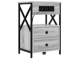 Armário de Cabeceira com Gaveta Cinza Sonoma 40x31x60 cm MAISON EXCLUSIVE