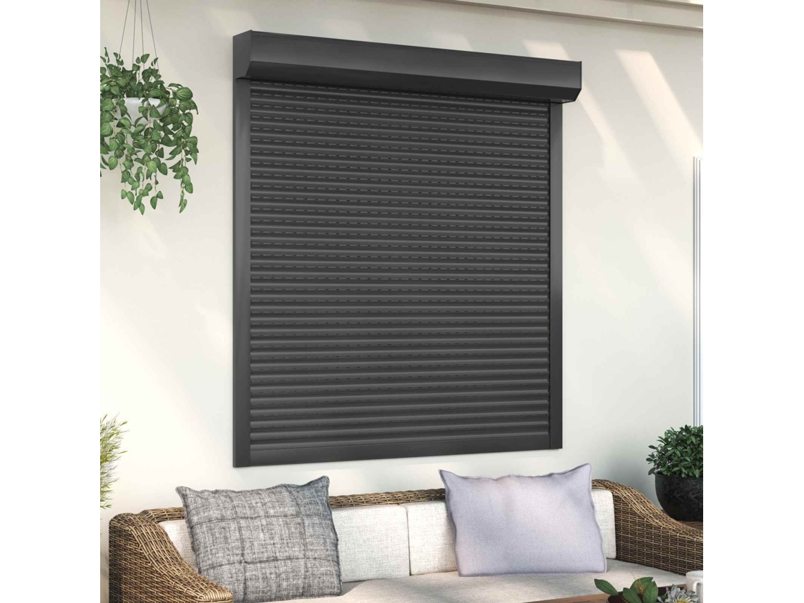 Vidaxl Persiana Rolô Antracite 130 X 140 Cm Alumínio E Poliuretano