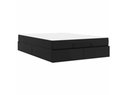 Conjunto 2 Cama Moderna Vidaxl Preto Pvc (160 X 200 Cm)