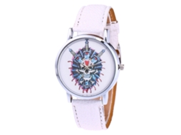 Reloj De Mujer Con Correa De Pu Moda Dial Redondo Reloj De Cuarzo Casual Zhoulianfa Blanco