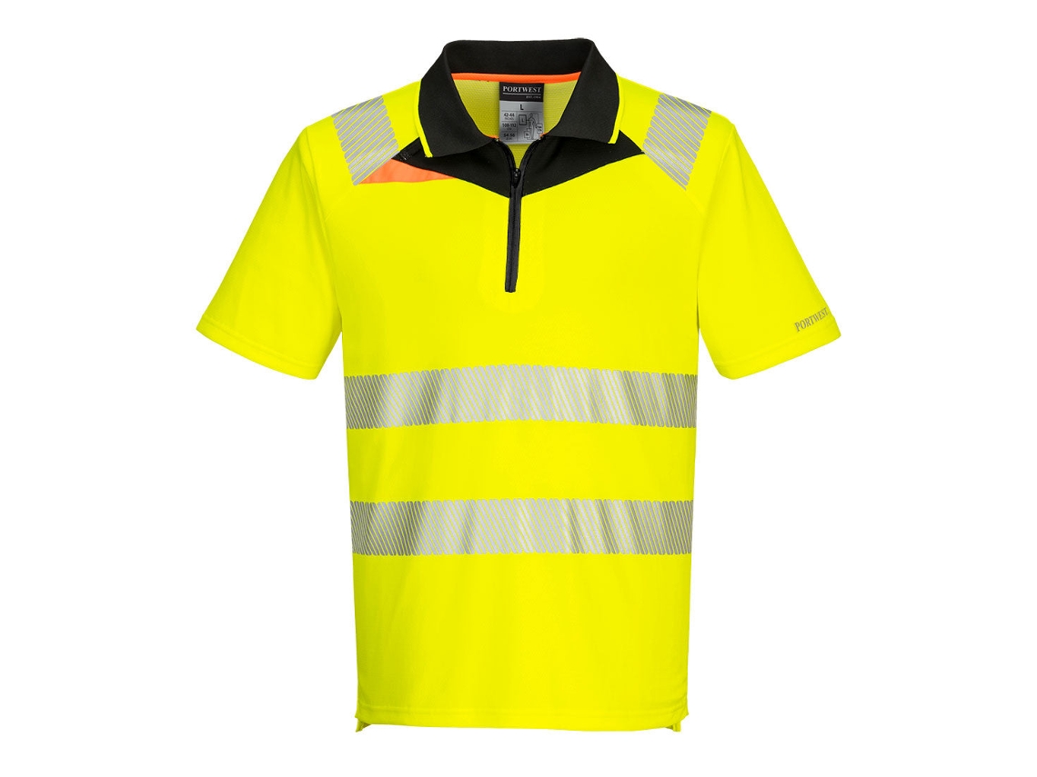 Camisa Polo De Alta Visibilidade Dx4 M/c Conforto Segurança / Laranja Preto / M Portwest