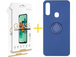 Capa + 2 Películas para Samsung Galaxy A20e SKYHE Azul Escuro