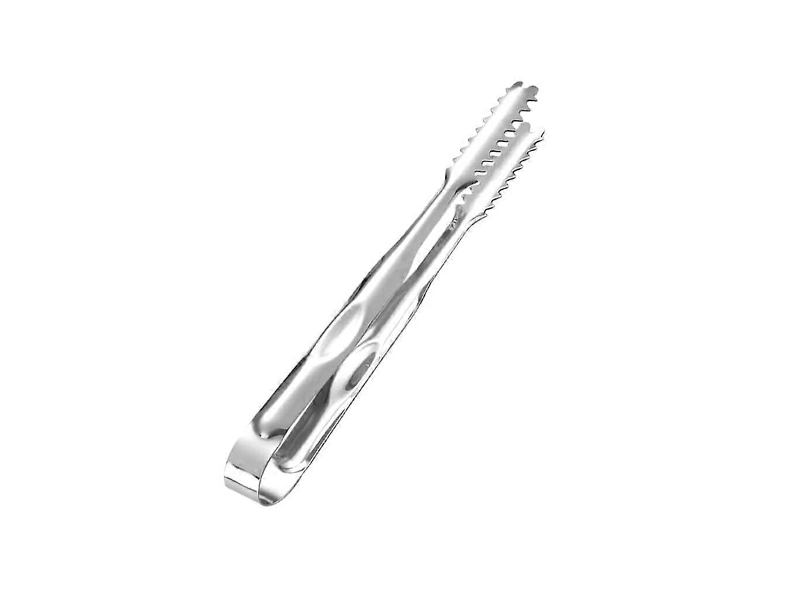 Pinça De Gelo Em Aço Inoxidável De 18 Cm Com Cabo Multiuso Para Servir Pão, Bife E Outros Alimentos Em Bares E Buffets.