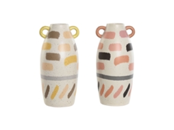 Vaso HOME ESPRIT Multicolor Dolomite 17 x 17 x 35 cm (2 Unidades)