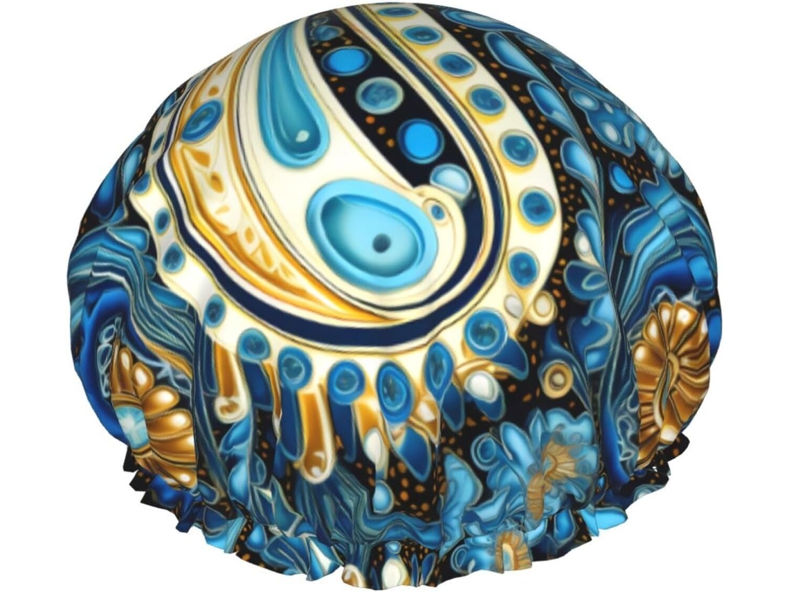 Touca De Banho Feminina Luxuosa Em Cores Vibrantes, Impermeável, Reutilizável, Com Cordão Elástico Lavável, Adequada