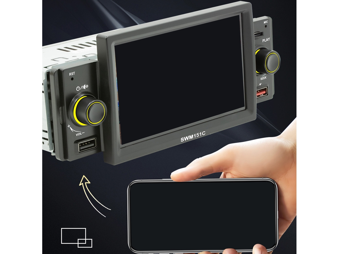 Som Automotivo Din Único 5 Pol. Tela Sensível Ao Toque Com Câmera De Ré Bluetooth 5.1 Mirrorlink Mp5 Player Para Carro