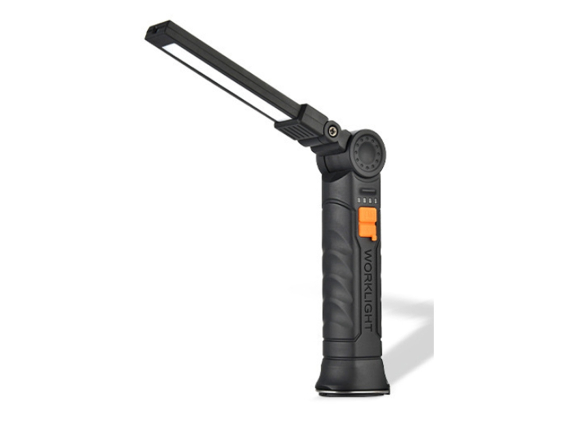 Luz De Trabalho Led (rotação De 360 Graus, Plegável) Fita De Luz Portátil Multifuncional Com Bateria Interna Preta