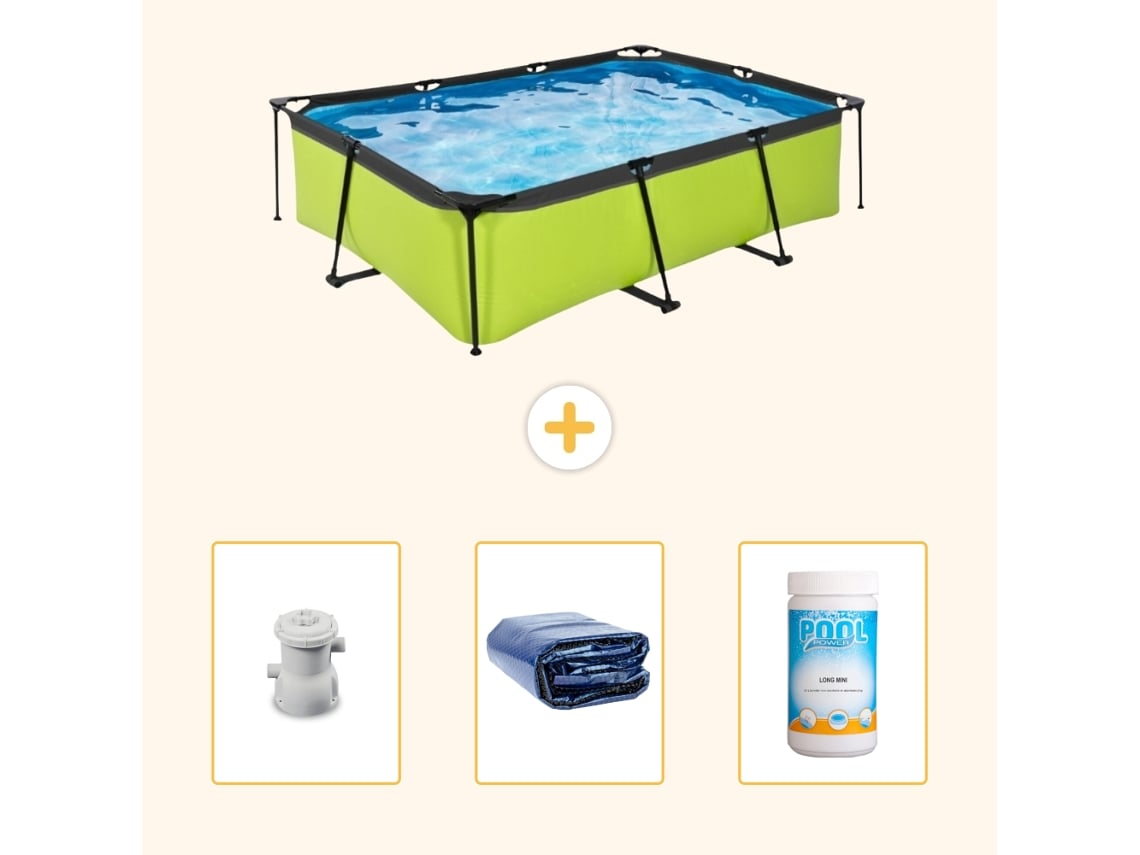 Piscina Exit Retangular 220x150x65 Cm 4 peças Scb75 EXIT TOYS