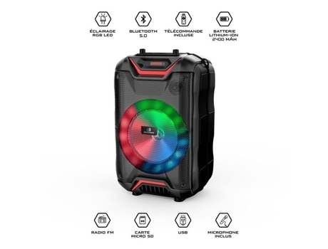 Alto-Falante Led Bluetooth com Show de Luzes e Microfone Boomled DYNABASS