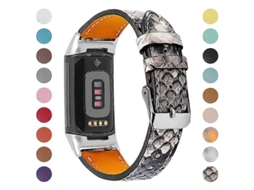 Pulseira De Relógio Ajustável De Couro Genuíno Premium Para Fitbit Charge 6/5 Saisiyiky