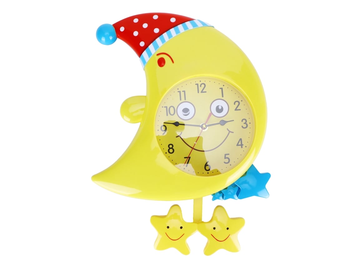 Relógio de parede silencioso infantil Baok com design decorativo de desenho animado para quarto infantil, escritório e casa.