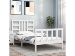 Cama Sem Colchão 100x200 Cm Madeira De Pinho Maciça Branco
