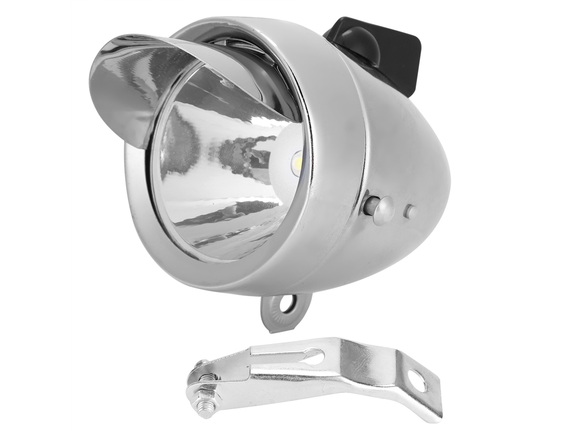 Rebe-farol Dianteiro Vintage Para Bicicleta Com Luz Led Antiga Acessório De Ciclismo Segurança Noturna Prata