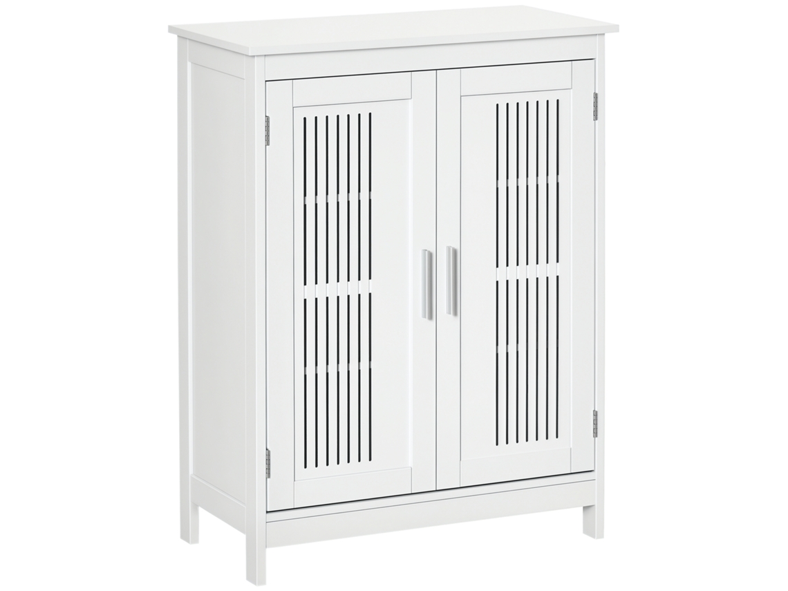 Móvel de banheiro CHEZMOI com dispenser de papel, 2 prateleiras, espaço de armazenamento, MDF e bambu
