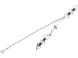 Pulseira De Aço Inoxidável Com Corrente Bolinhas Duplas Para