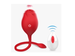 Rose Toys For Women, Vibrador Clitoriano Com 10 Modos De Provocação. Ovo Vibrante Com Cauda, Vermelho