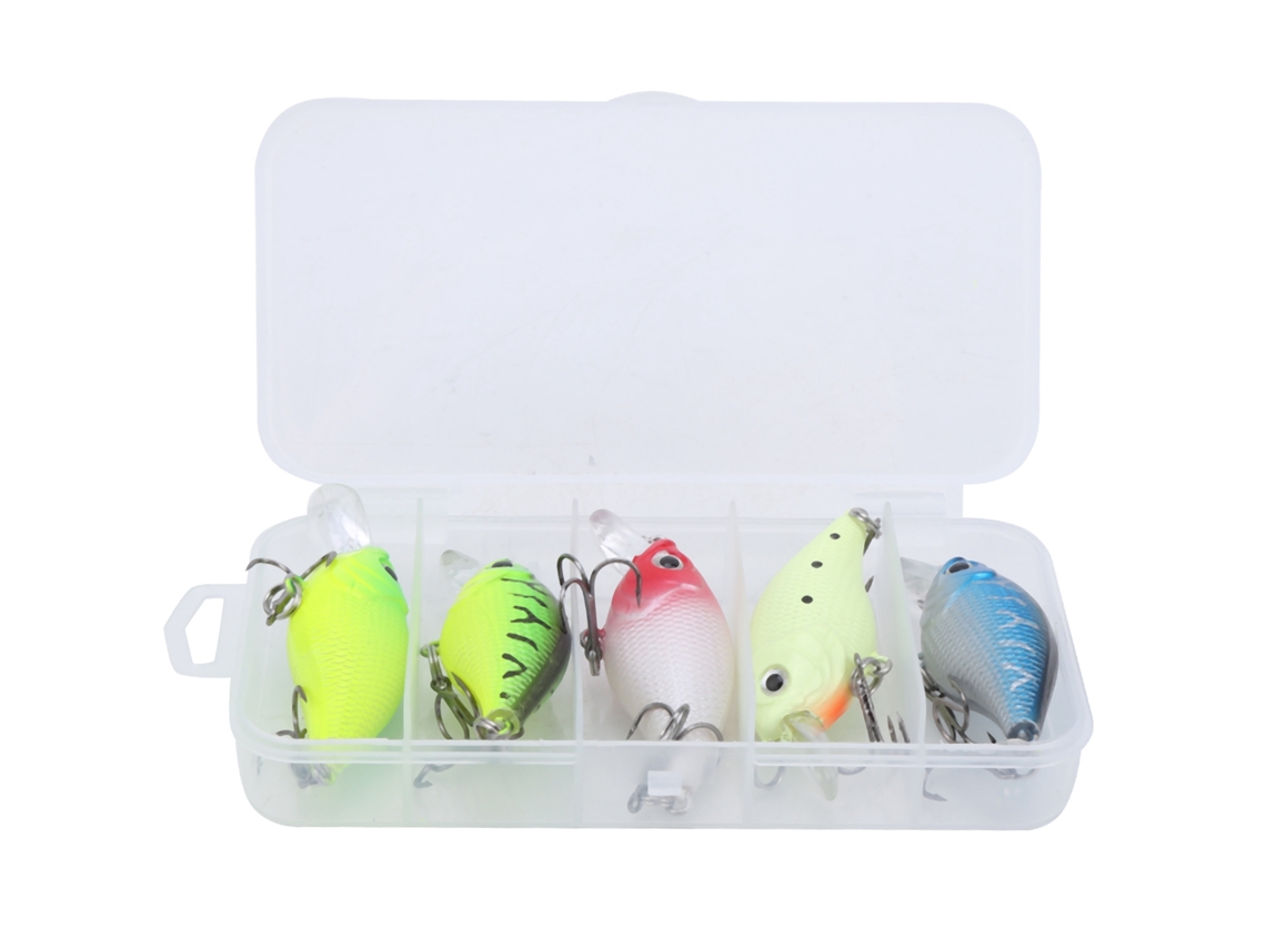 S/MARCA Kit de Isca de Pesca 5 Peças com Anzol e Isca Artificial
