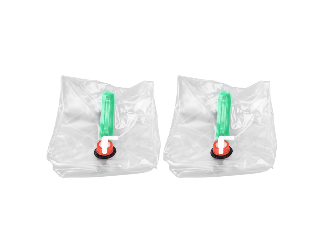 Conjunto de 2 Baldes Água Dobráveis 20l em Pvc Transparente com Torneira para Camping e Trilhas CHABERLU