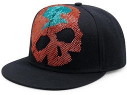 Boné de Beisebol, Trucker, Couro Dourado, Punk, Botões | S/MARCA