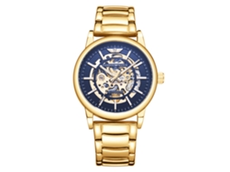 Relógio Mecânico Masculino Esqueleto MDUG (dourado e Azul)
