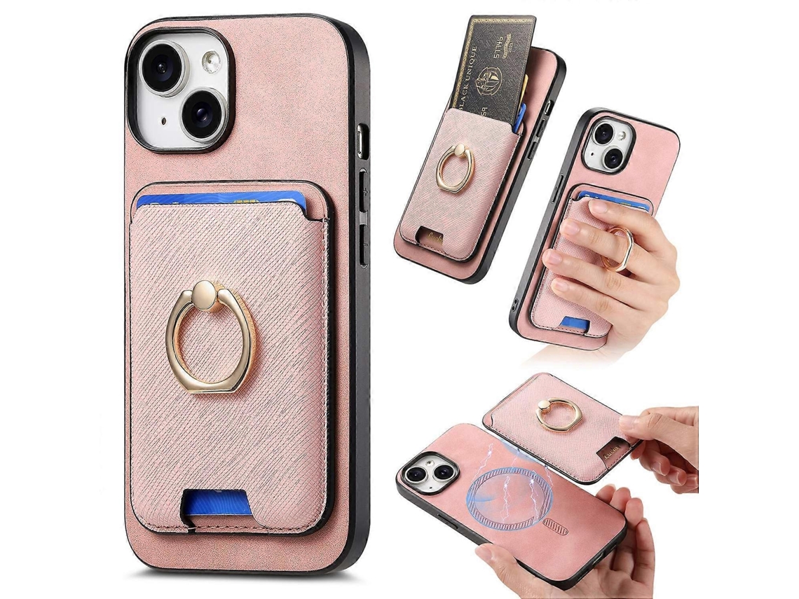Capa Com Suporte E Compartimento Magnético Removível Para Iphone 14