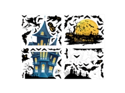 Adesivos de Janela de Halloween Adesivos Removíveis e Duplos para Decorações de Festas RNEMITERY