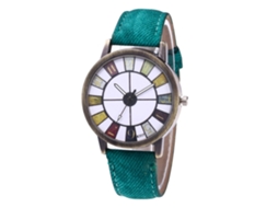Reloj De Pulsera Casual Unisex Con Correa De Jeans Cuarzo Zhoulianfa (verde)